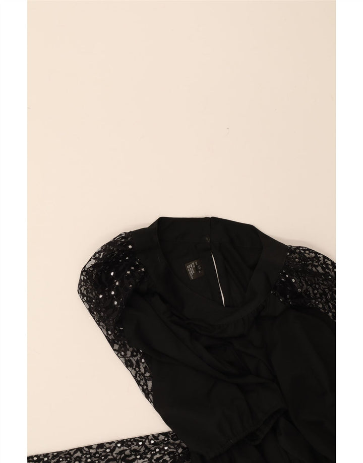 VINTAGE Womens Maxi Dress EU 40 Medium Black Polyester Vintage Vintage and Second-Hand Vintage from Messina Hembry 