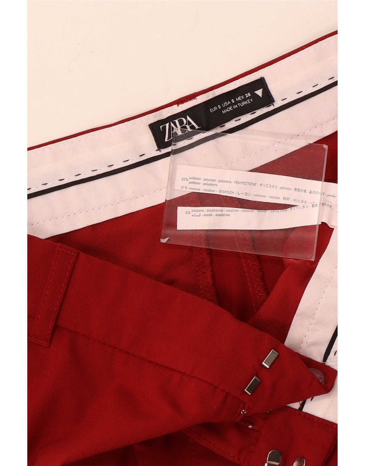 Zara Γυναικείο παντελόνι Chino Bootcut Small W26 L33 Red Polyester