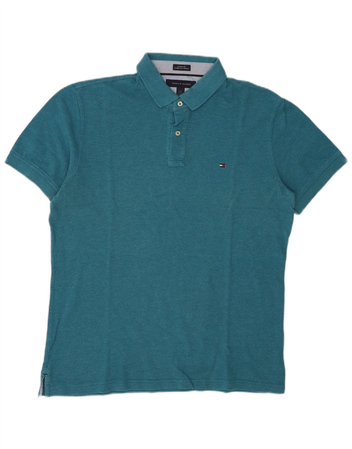 Tommy Hilfiger Ανδρικό πουκάμισο Polo Custom Fit Large Blue