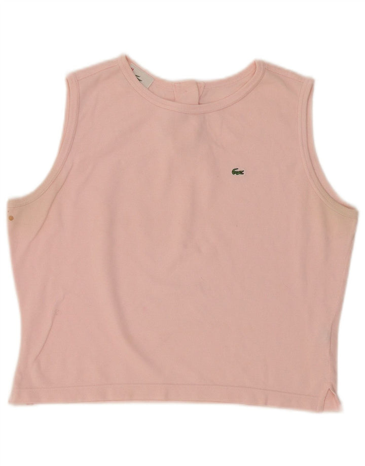 Lacoste Γυναικείο Γιλέκο Crop Top Size 44 Μεγάλο Ροζ Βαμβακερό