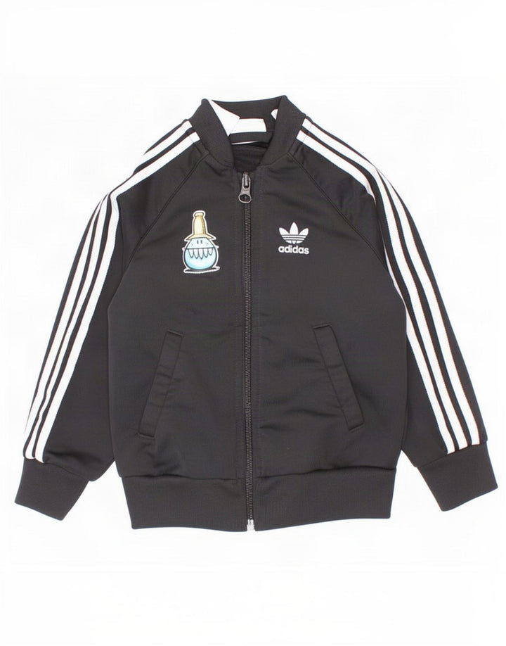 Adidas Baby Boys Graphic αθλητική φόρμα Top μπουφάν 18-24 μηνών Μαύρο πολυεστέρα
