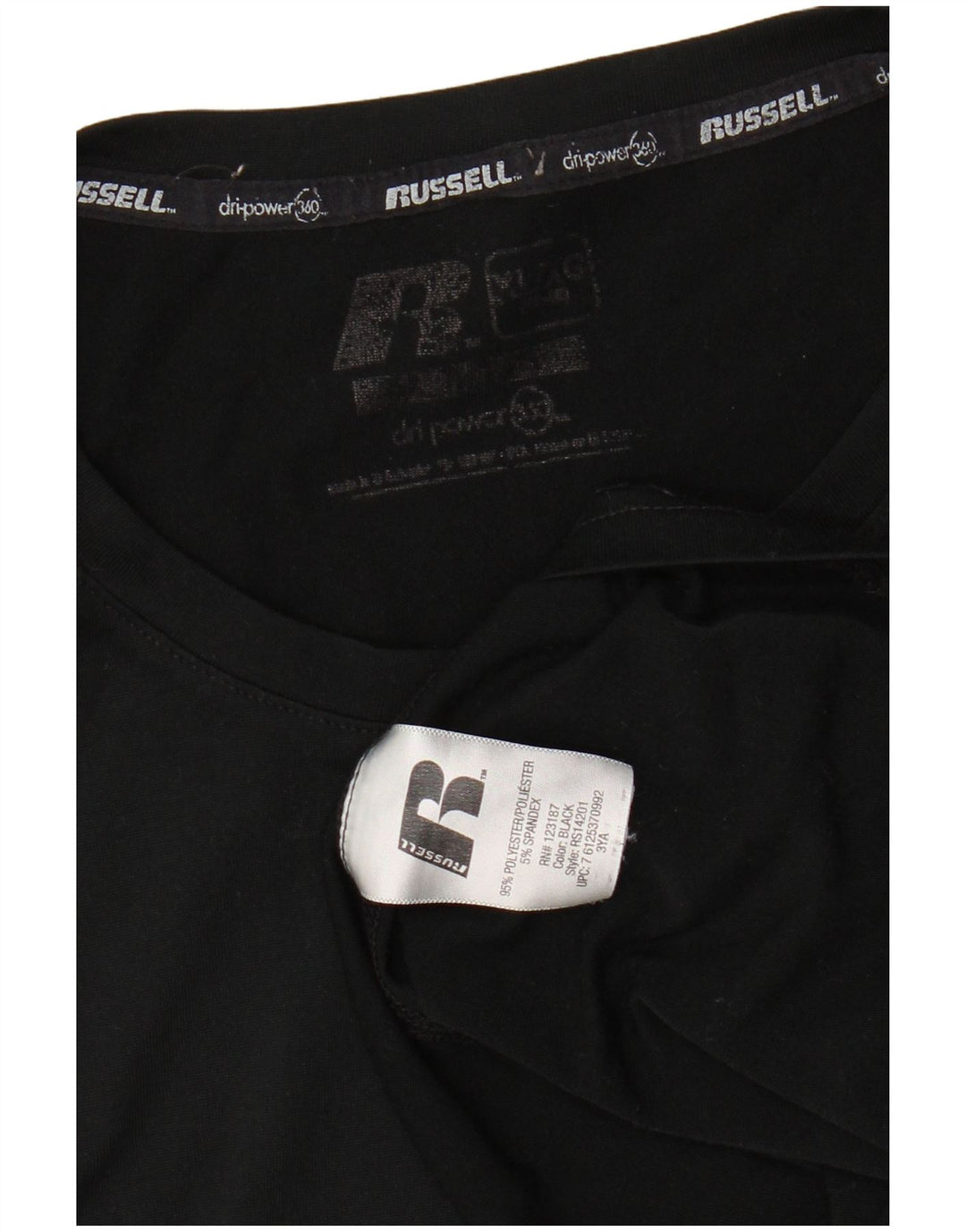 Ανδρικό μπλουζάκι RUSSELL ATHLETIC Dri-Power Top XL μαύρο πολυεστέρα