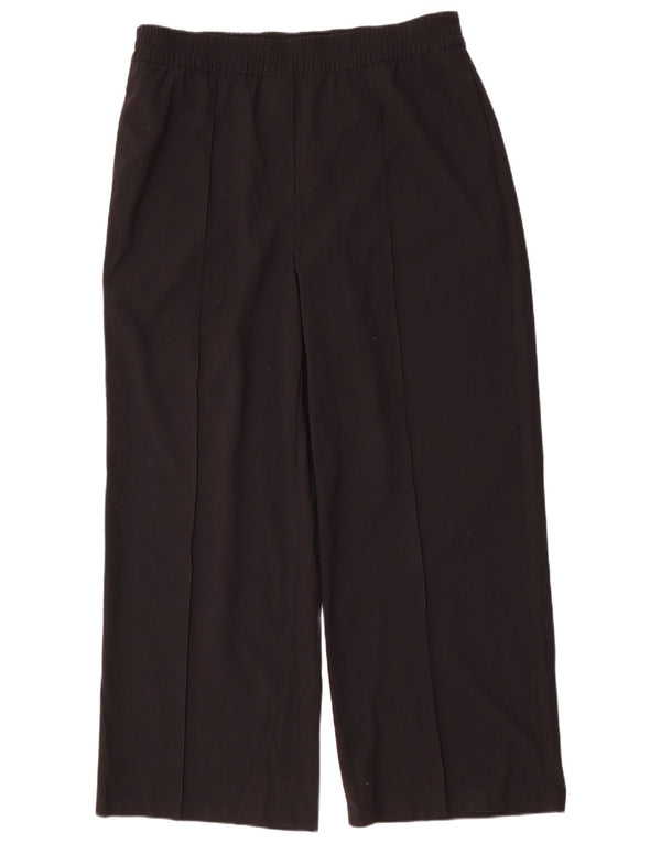 Marks & Spencer Womens Wide Leg Chino Trousers UK 18 XL W38 L31 Black