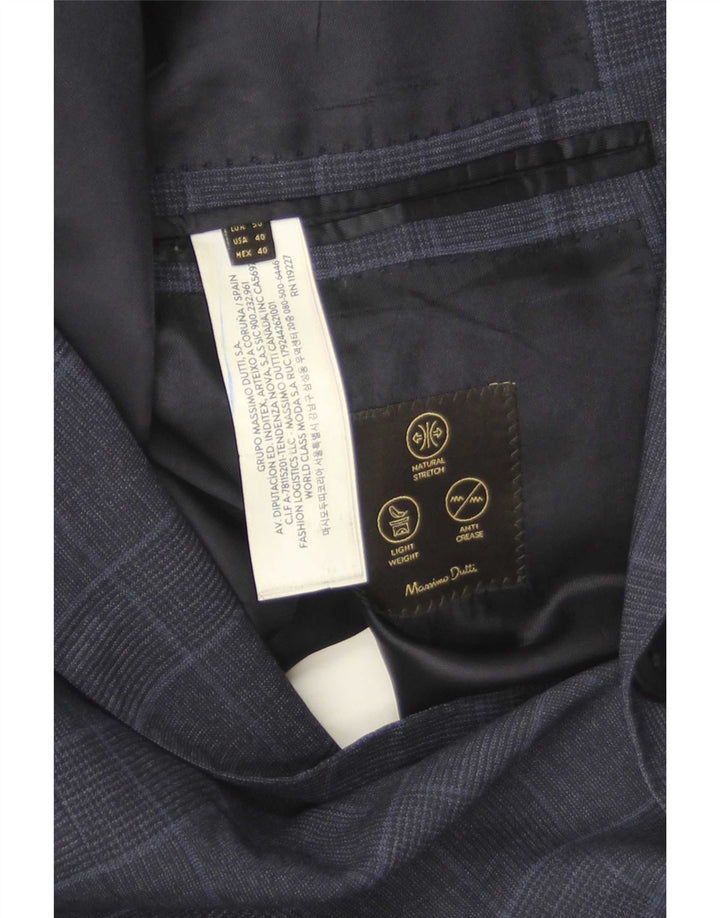 Massimo Dutti Ανδρικό σακάκι μπλέιζερ με 2 κουμπιά EU 40 Μαλλί μεσαίου μπλε ναυτικό
