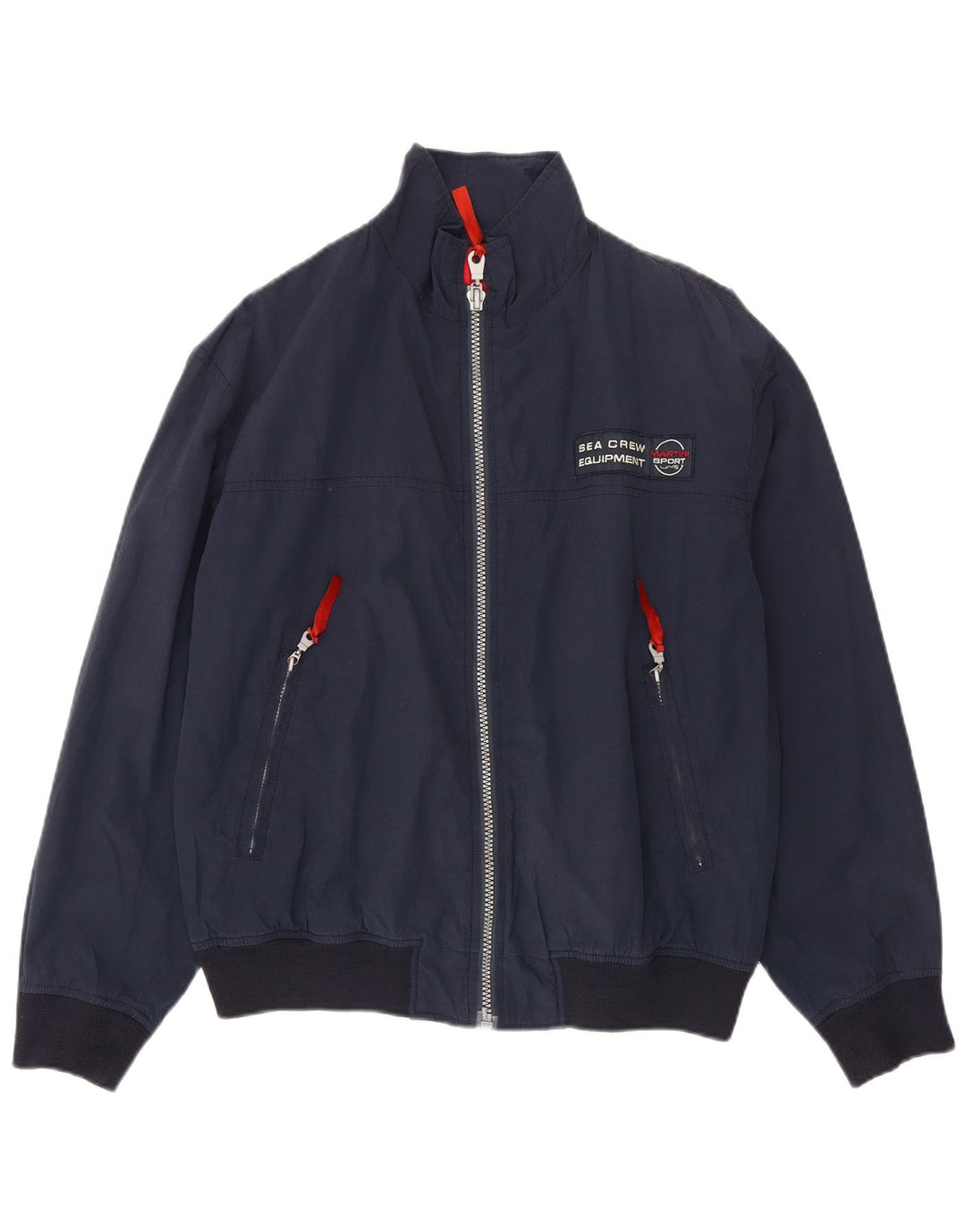 Vintage Ανδρικό Bomber Jacket IT 48 Medium Navy Blue Cotton