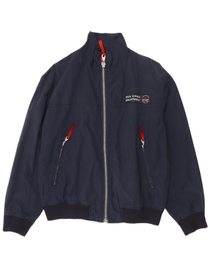 Vintage Ανδρικό Bomber Jacket IT 48 Medium Navy Blue Cotton