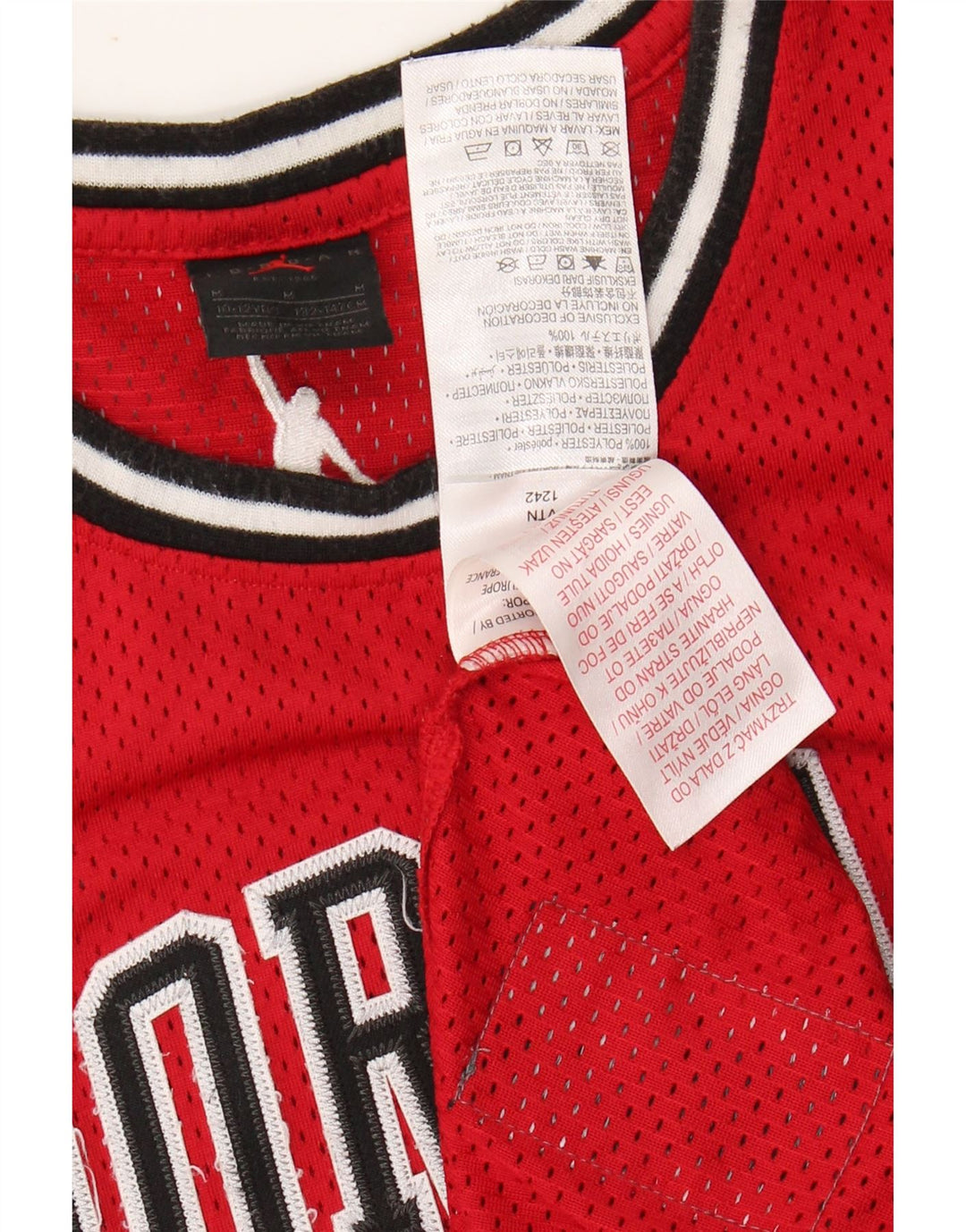 JORDAN Boys Graphic Vest Top 10-11 Years Medium Red Polyester