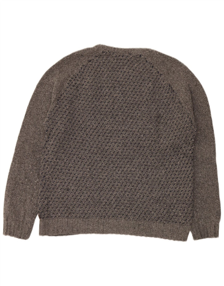 White Stuff Ανδρικό πουλόβερ με λαιμόκοψη XL Lambswool με γκρι στίγματα