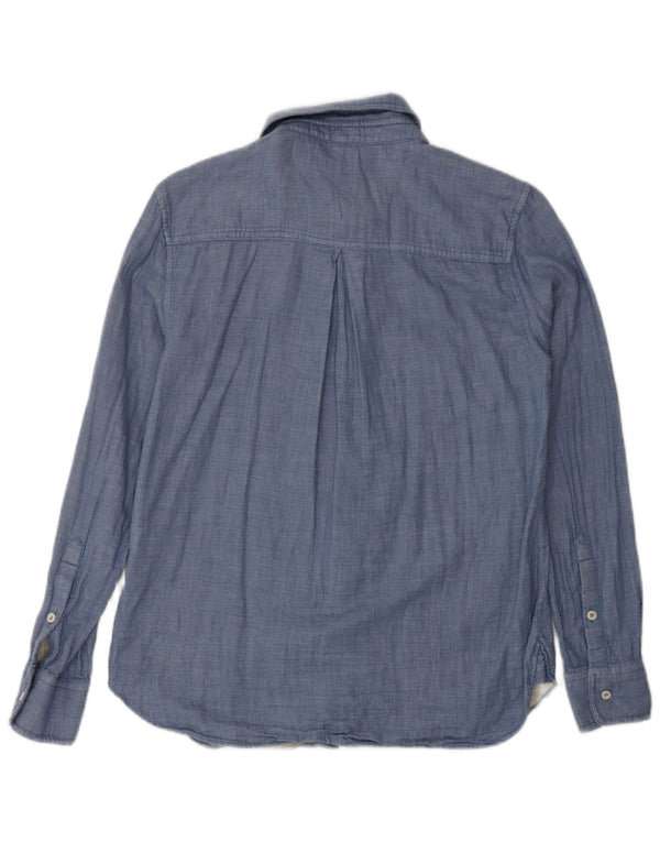 Reiss Womens Loose Fit Shirt UK 6 XS Blue Cotton