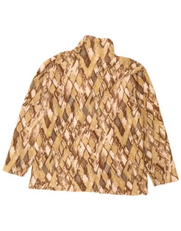 CONTE OF FLORENCE Γυναικείο Fleece Jacket UK 16 Large Beige Argyle/Diamond