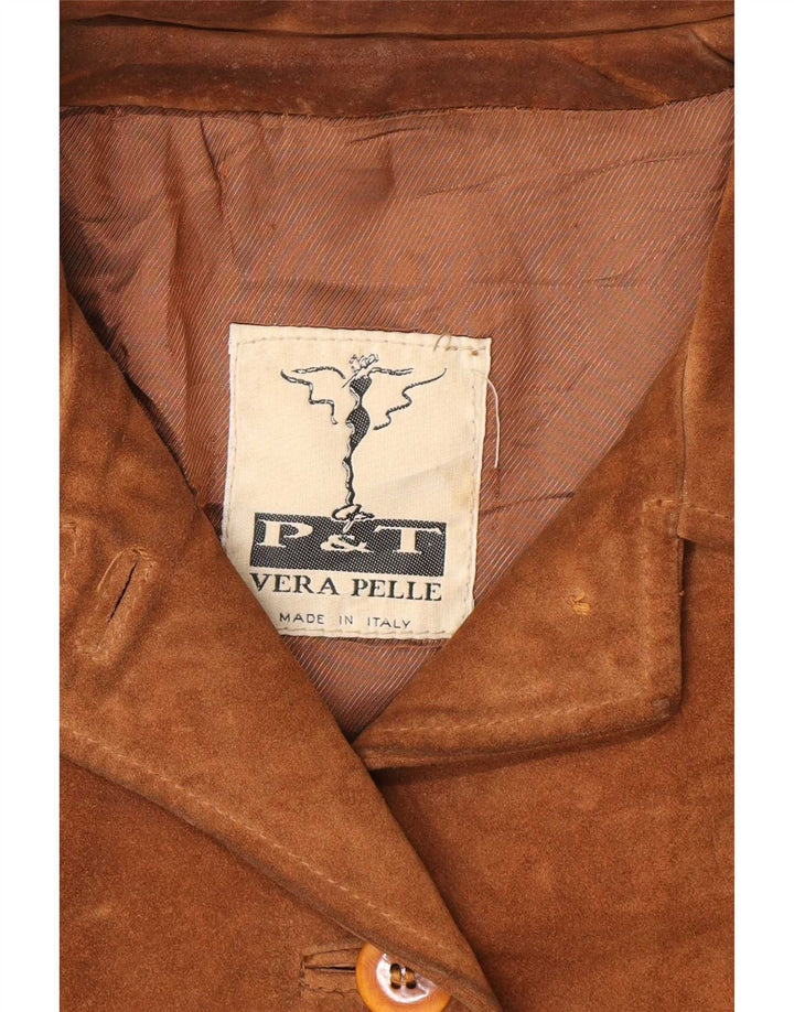 Vintage Γυναικείο Suede Jacket IT 44 Medium Beige Leather