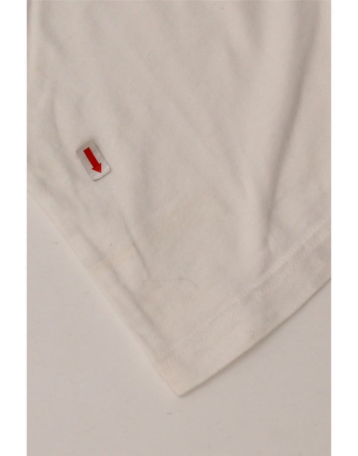 ADIDAS Γυναικείο T-Shirt Top UK 8/10 Μικρό λευκό βαμβακερό