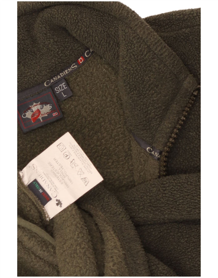 Canadiens Mens Fleece Jacket UK 40 Large Green Polyester