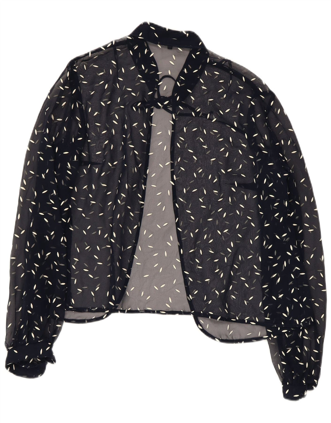 VINTAGE Γυναικείο πουκάμισο Abstract Pattern Μπλούζα UK 22 3XL Navy Blue