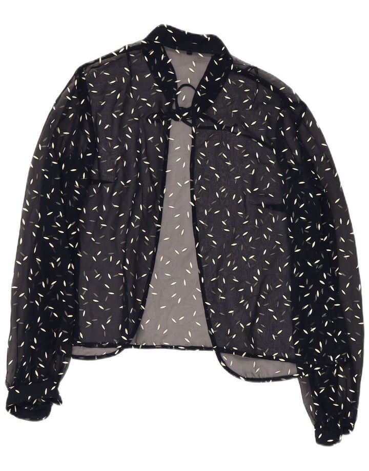 VINTAGE Γυναικείο πουκάμισο Abstract Pattern Μπλούζα UK 22 3XL Navy Blue