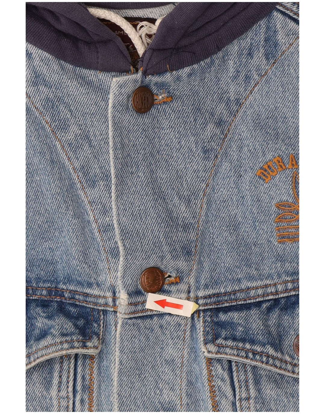 Ανδρικό τζιν μπουφάν DURANGO με κουκούλα UK 40 μεγάλο μπλε βαμβακερό χρώμα