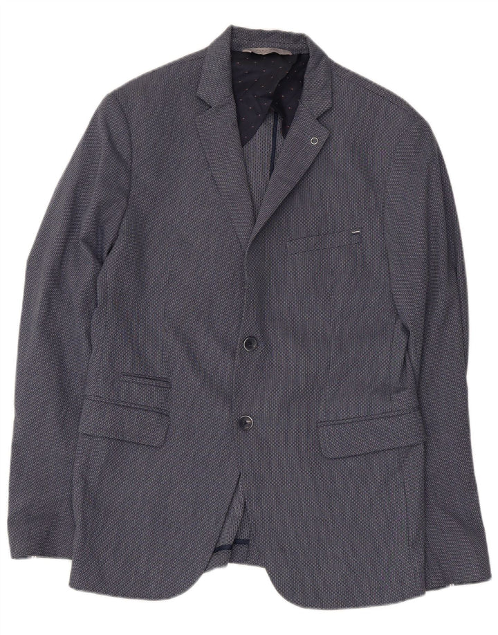 ZARA Ανδρικό σακάκι μπλέιζερ με 2 κουμπιά EU 50 Medium Navy Blue Polyester