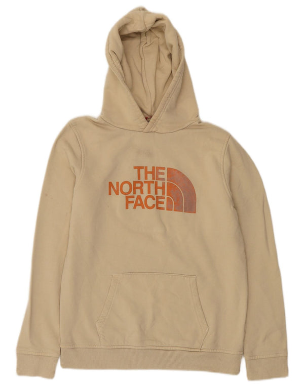 The North Face Boys Graphic Hoodie Jumper 14-15 Years XL Beige Cotton