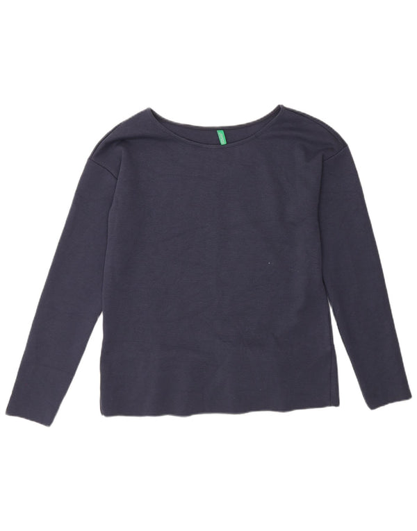 Γυναικείο τοπ Benetton μακρυμάνικο UK 10 Small Navy Blue