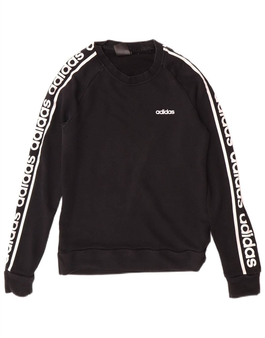 Γυναικεία γραφική φούτερ Adidas Jumper UK 12/14 μεσαίο μαύρο βαμβακερό