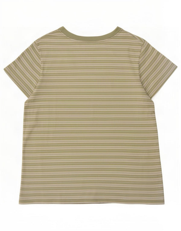 Γυναικείο T-Shirt Levi's Top UK 16 Μεγάλο πράσινο ριγέ βαμβακερό
