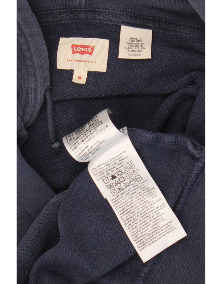 Ανδρικό πουλόβερ με κουκούλα με φερμουάρ Levi's XL Navy Blue Cotton
