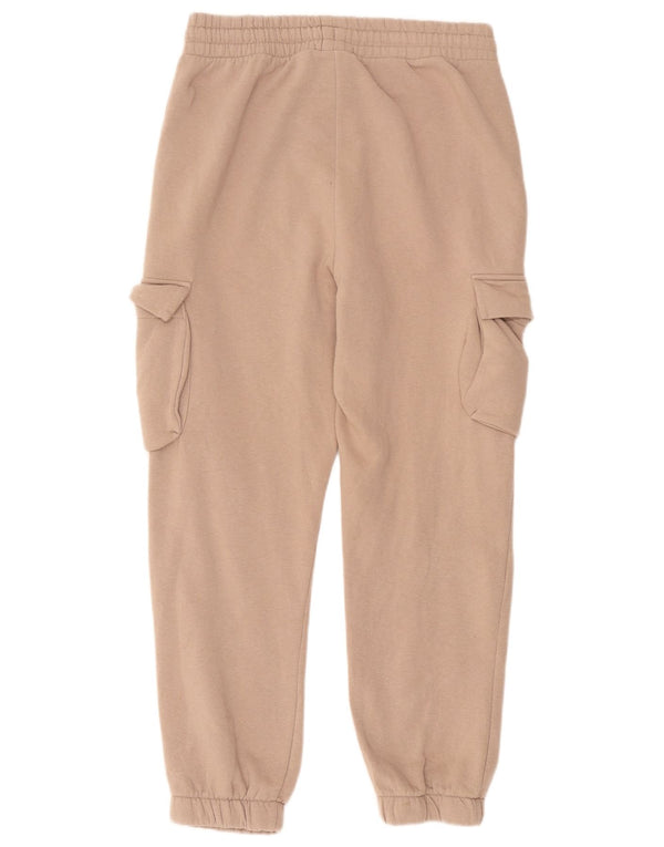 Zara Womens Cargo Tracksuit Trousers Joggers UK 14 Large Beige Cotton