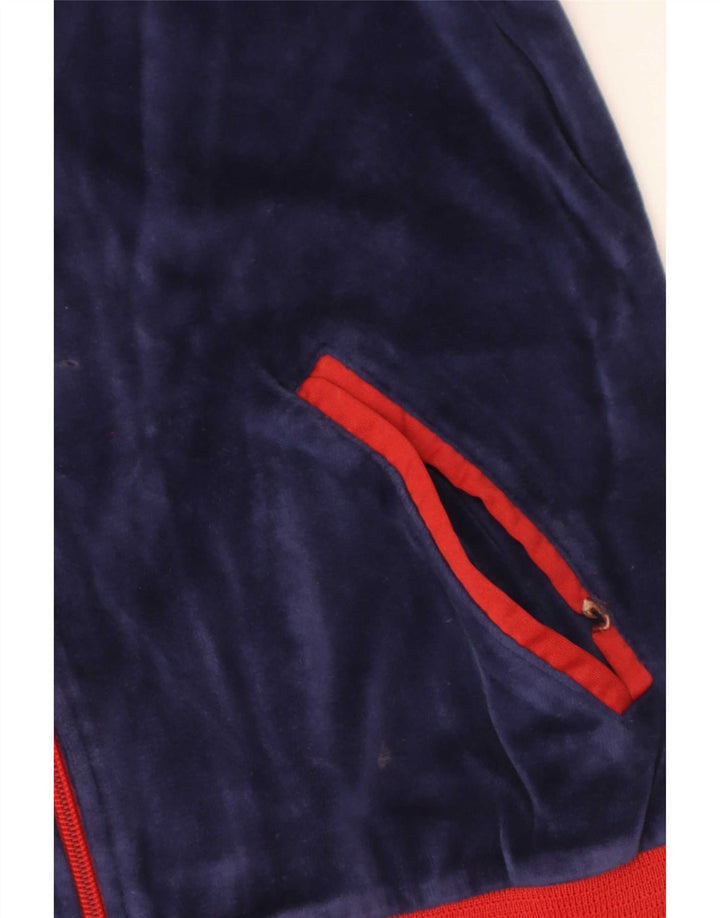 Vintage γυναικεία αθλητική φόρμα Top Jacket UK 14 Medium Navy Blue Colourblock