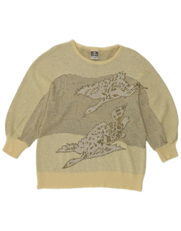Γυναικείο πουλόβερ Freya Graphic Boat Neck Jumper UK 14 Medium Yellow