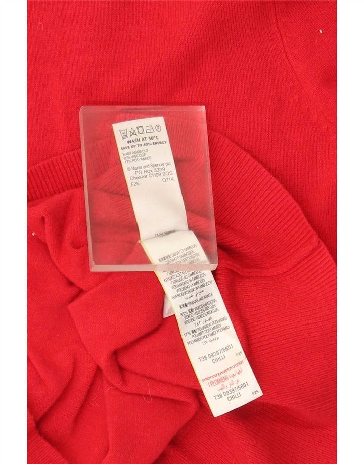 Marks & Spencer Γυναικεία ζακέτα πουλόβερ UK 12 μεσαία κόκκινη βισκόζη