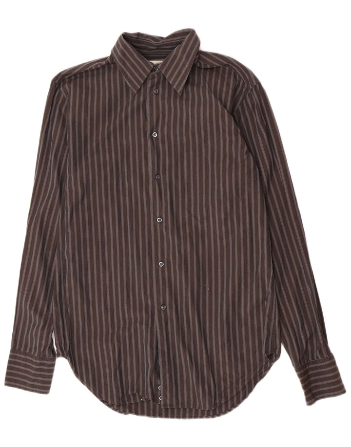 Ανδρικό πουκάμισο Trussardi μέγεθος 39 15 1/2 Μεσαίο γκρι ριγέ βαμβακερό