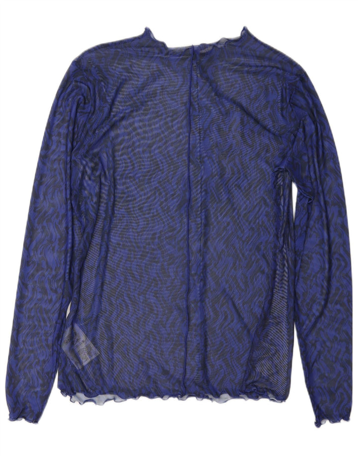 Μέρος Δεύτερο Γυναικείο μακρυμάνικο See Through Top UK 18 XL Blue Chevron Polyester