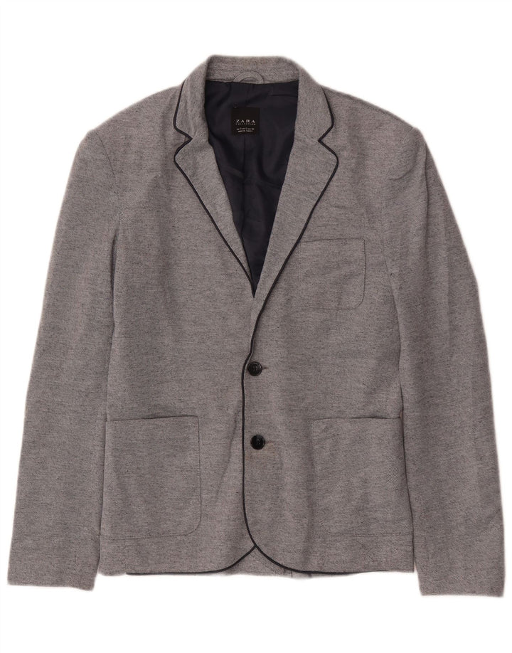 Zara Ανδρικό μπουφάν blazer 2 κουμπιών UK 36 Small Grey Polyester