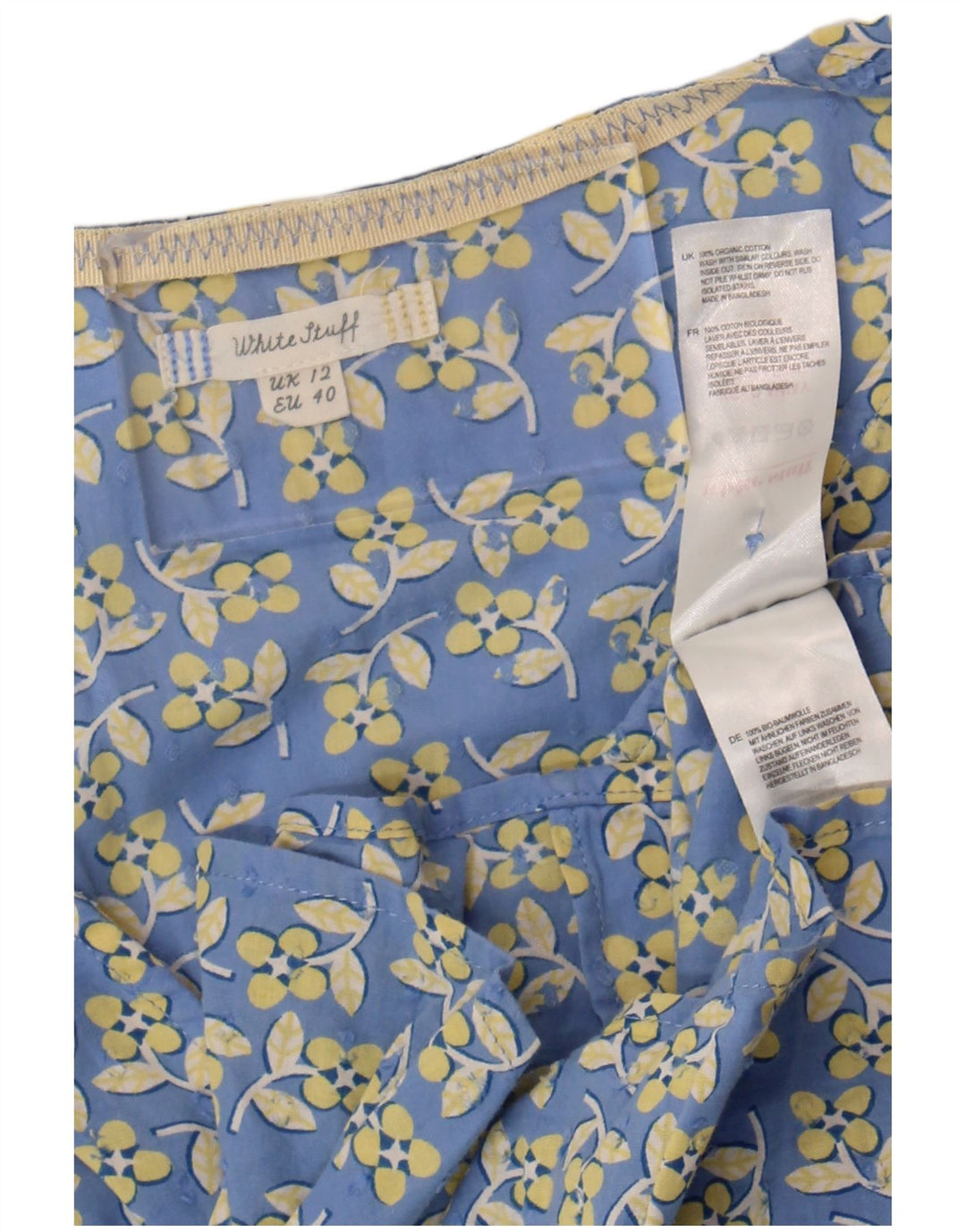 White Stuff Γυναικεία κοντομάνικη μπλούζα Top UK 12 Medium Blue Floral