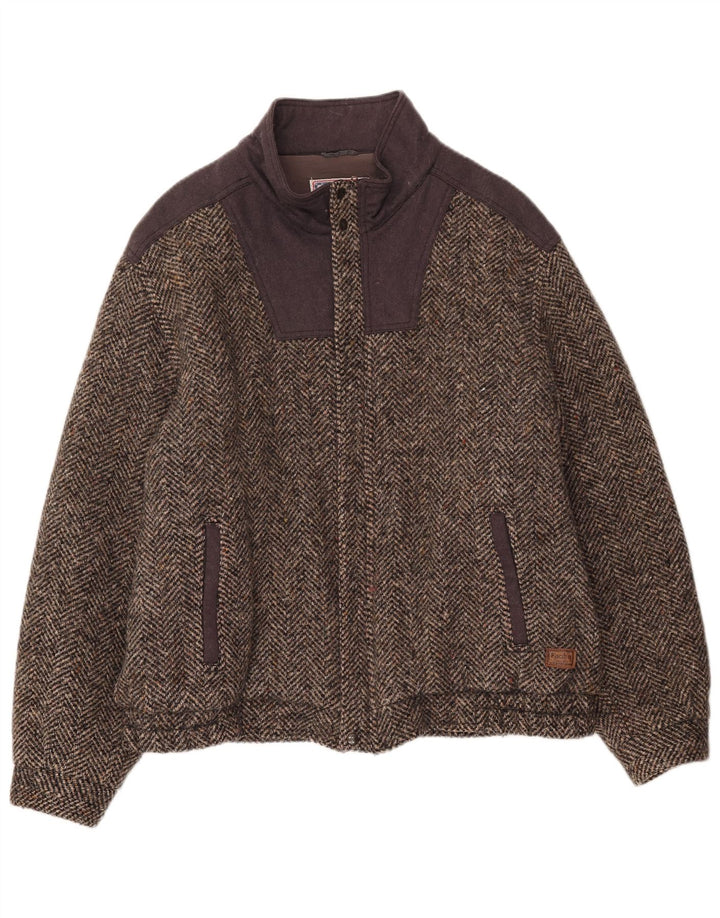 Ανδρικό μπουφάν Faciba Bomber IT 56 3XL Καφέ Colorblock Μαλλί