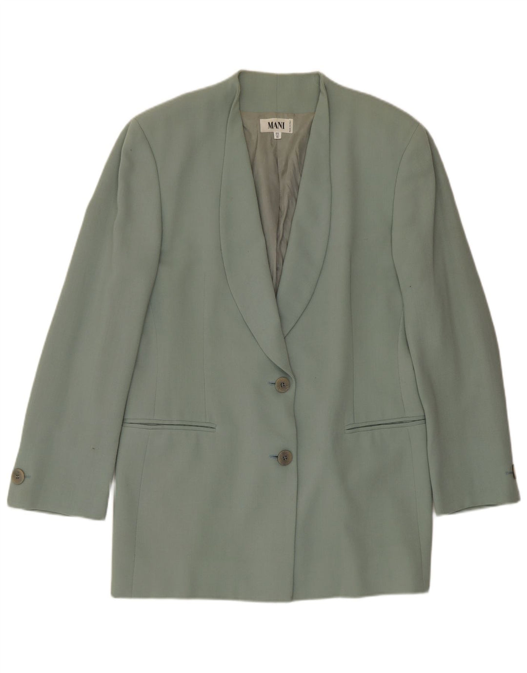 MANI Γυναικείο Μπουφάν Blazer με 2 Κουμπιά IT 44 Μέτριο Πράσινο Παρθένο Μαλλί