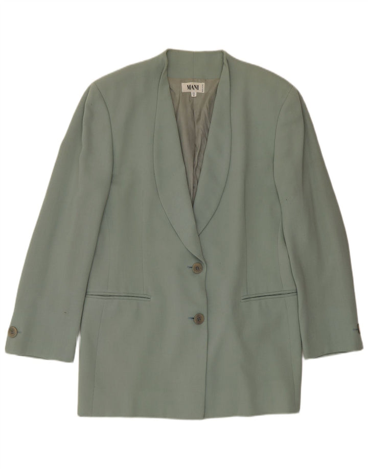 MANI Γυναικείο Μπουφάν Blazer με 2 Κουμπιά IT 44 Μέτριο Πράσινο Παρθένο Μαλλί