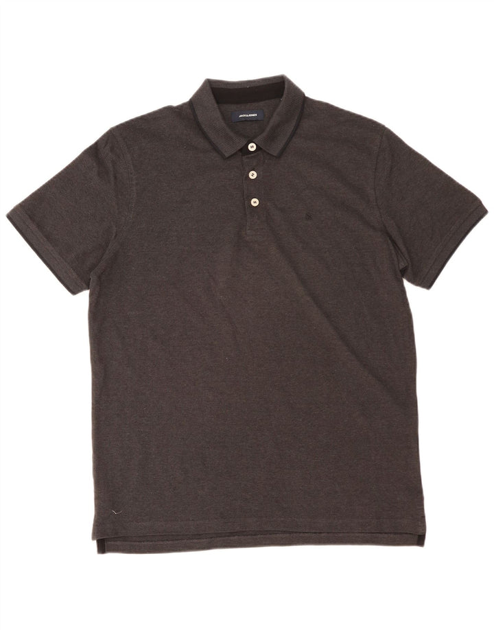 Ανδρικό μπλουζάκι πόλο JACK & JONES XL Γκρι βαμβακερό