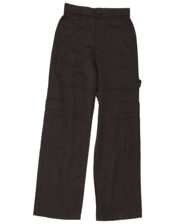Zara γυναικείο ψηλόμεσο παντελόνι Cargo μικρό W26 L33 Μαύρο βισκόζη