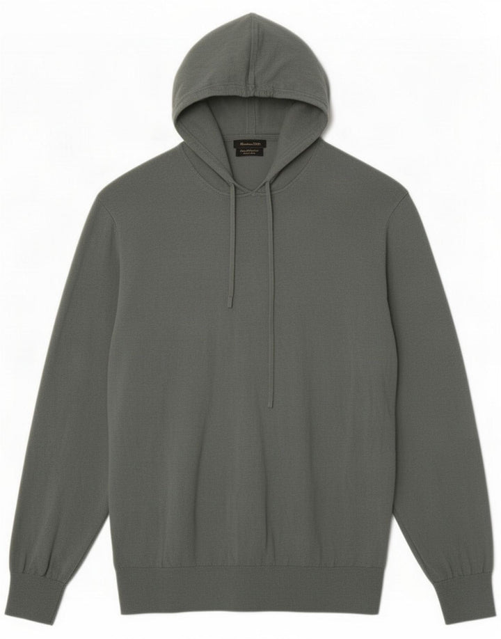 Ανδρικό πουλόβερ με κουκούλα Massimo Dutti Μεσαίο Πράσινο Βαμβακερό