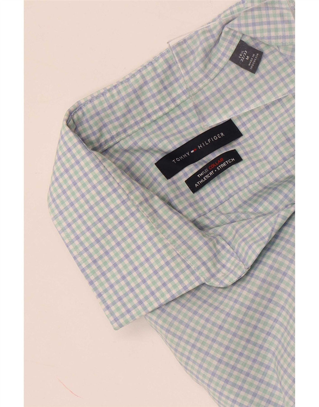 Ανδρικό πουκάμισο Tommy Hilfiger Size 15 1/2 Medium Blue Check Cotton