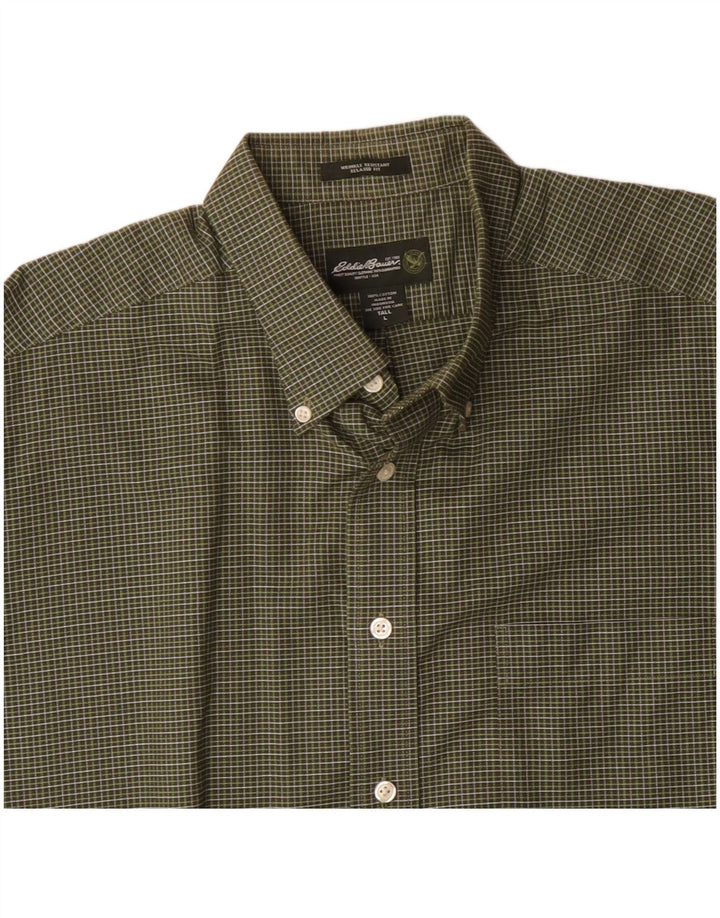 EDDIE BAUER Ανδρικό πουκάμισο Relaxed Fit Large Green Check Cotton