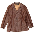 Julian Vard Γυναικείο δερμάτινο σακάκι με 3 κουμπιά UK 10 Small Brown