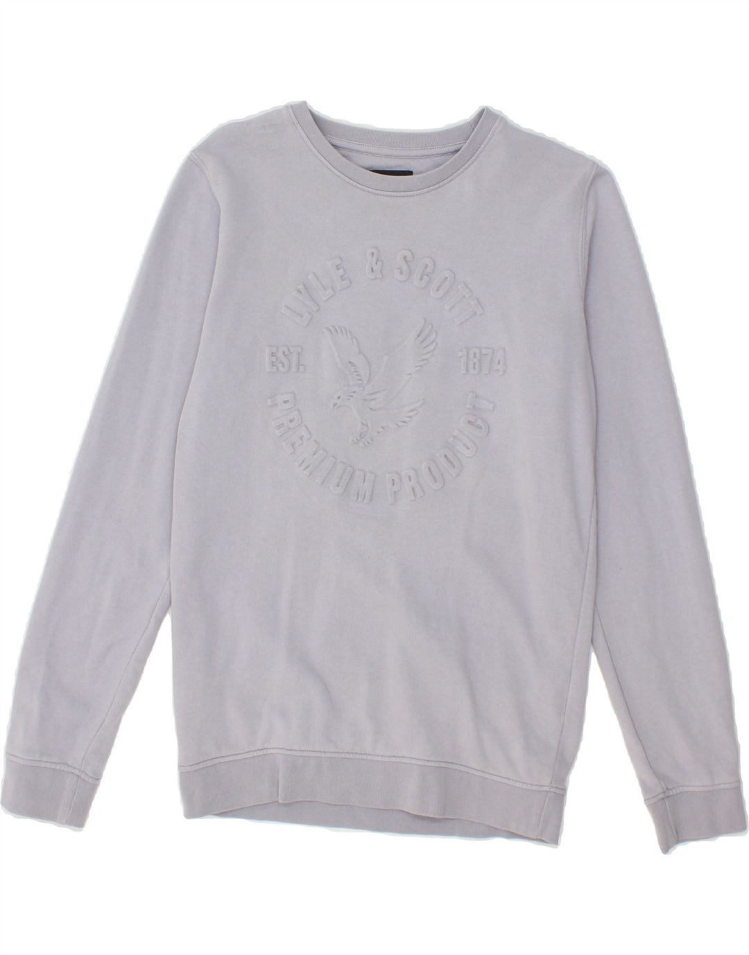 LYLE & SCOTT Boys Graphic Sweatshirt Jumper 12-13 Years Blue Cotton Vintage Lyle & Scott and Second-Hand Lyle & Scott from Messina Hembry 