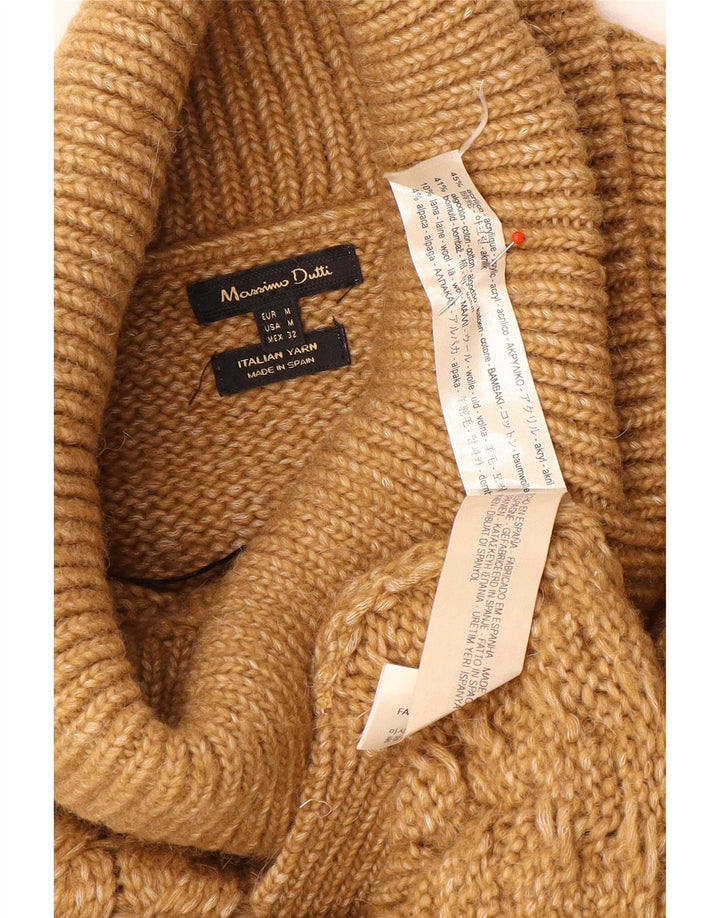 Massimo Dutti Γυναικείο πουλόβερ με ρολό λαιμόκοψη UK 14 μεσαίου καφέ ακρυλικό