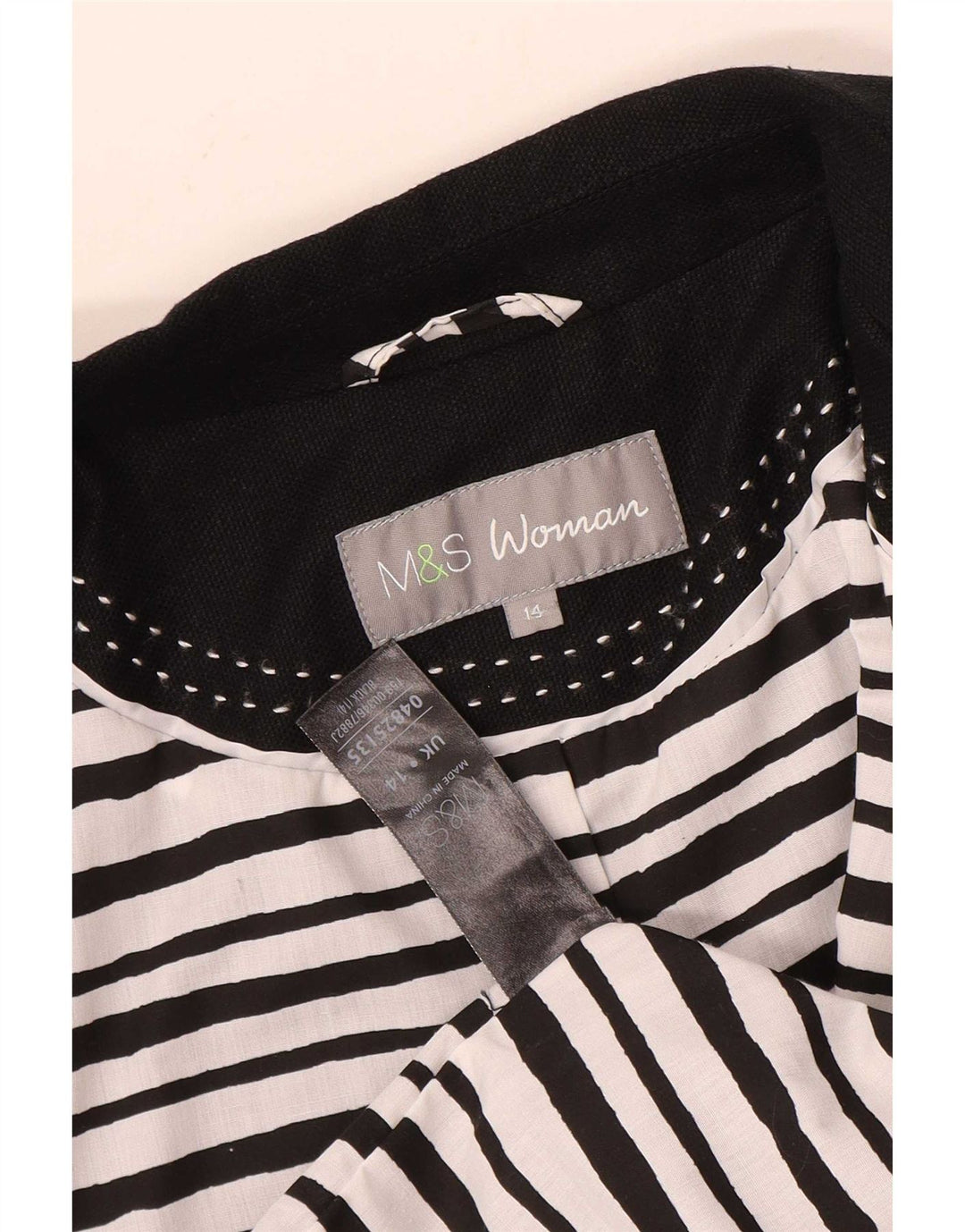 Marks & Spencer Γυναικείο Μπουφάν Blazer UK 14 Μεσαίο Μαύρο Λινό