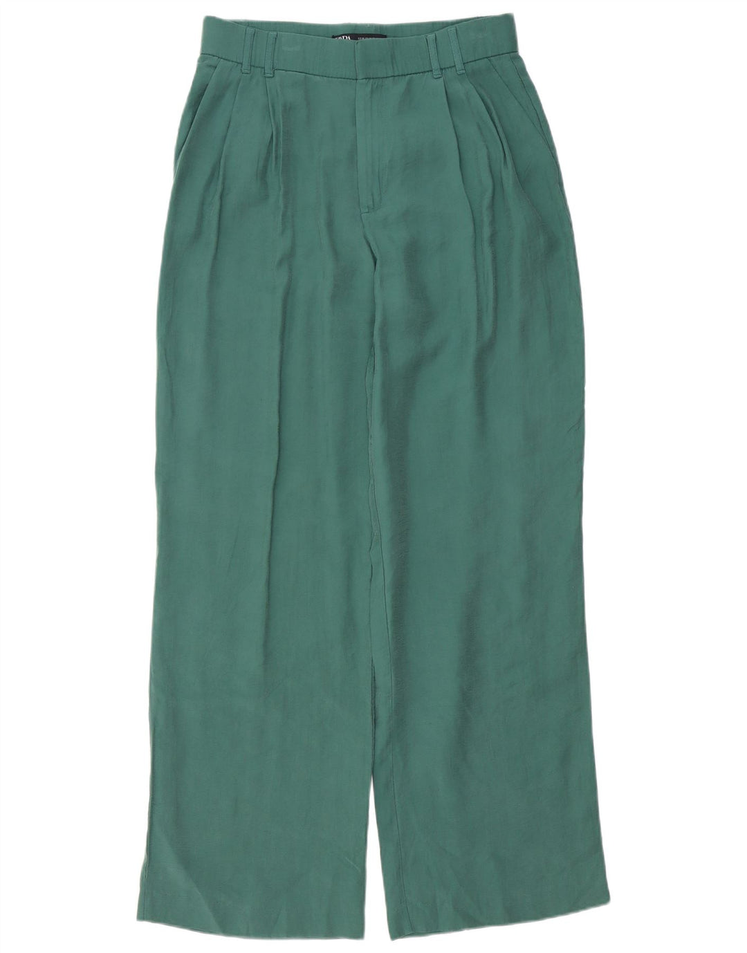 Zara Γυναικείο παντελόνι Chino με καρφίτσες Medium W28 L32 Green Modal