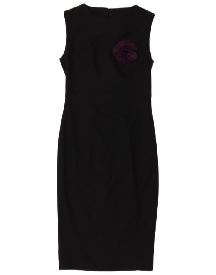 Γυναικείο αμάνικο φόρεμα ZARA UK 4 XS Μαύρο φλοράλ πολυεστέρας