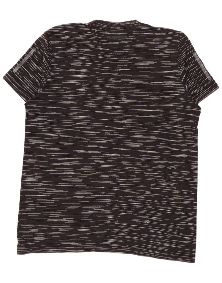Ανδρικό T-Shirt ADIDAS Top Βαμβακερό μεσαίο μαύρο ρίγες