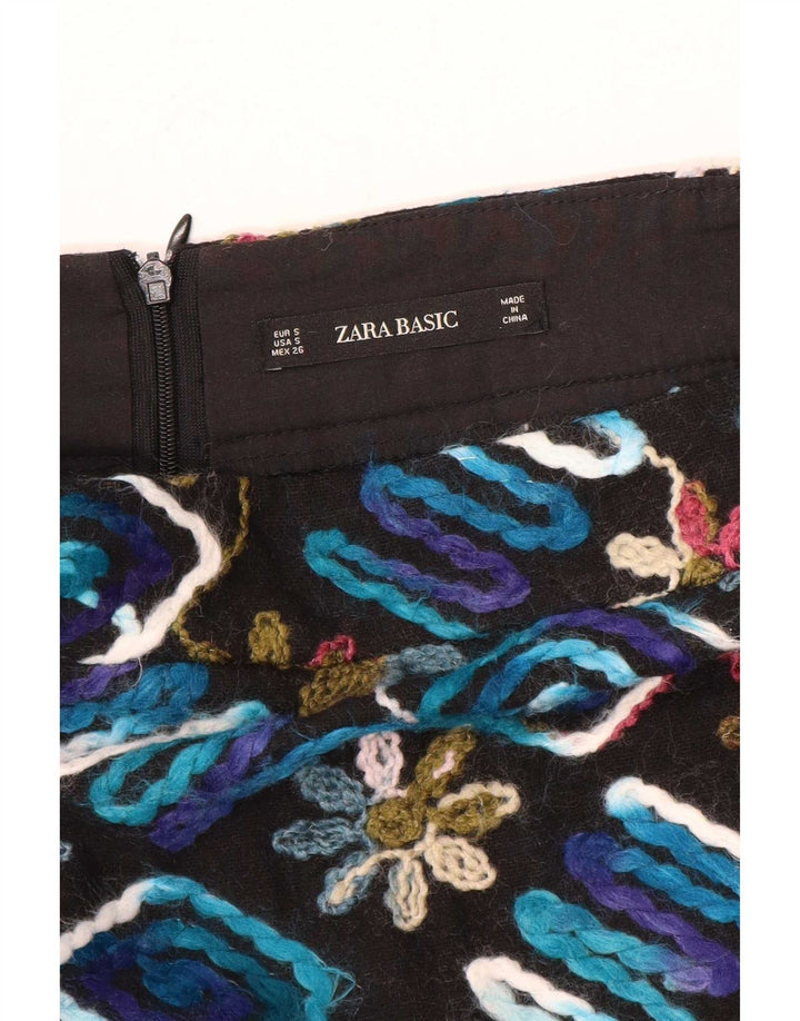 Zara Γυναικεία Μίνι Φούστα Small W26 Black Floral
